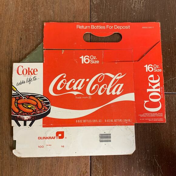 Vintage Coca-Cola 16oz 8 bottle Coke adds to life advertisement case carrier - Picture 3 of 7